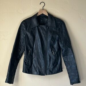 Buffalo David Bitton Faux Leather Moto Jacket Black